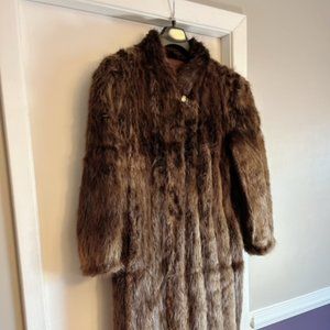 Beaver Full Length Fur Coat, Size XL